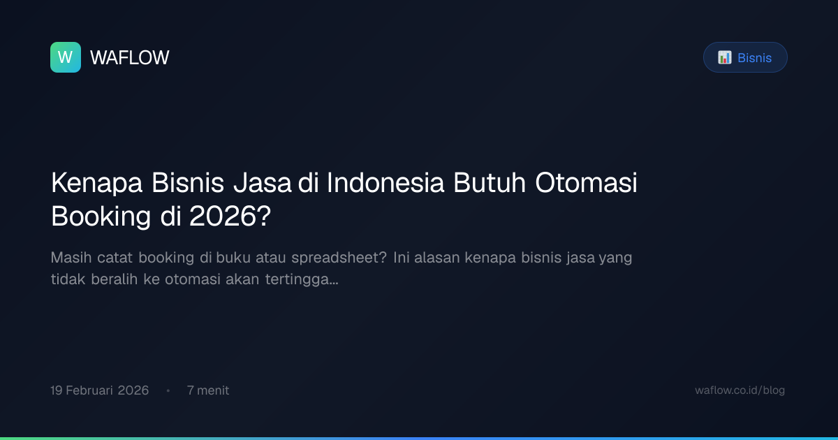 Sampul artikel: Kenapa Bisnis Jasa di Indonesia Butuh Otomasi Booking di 2026?