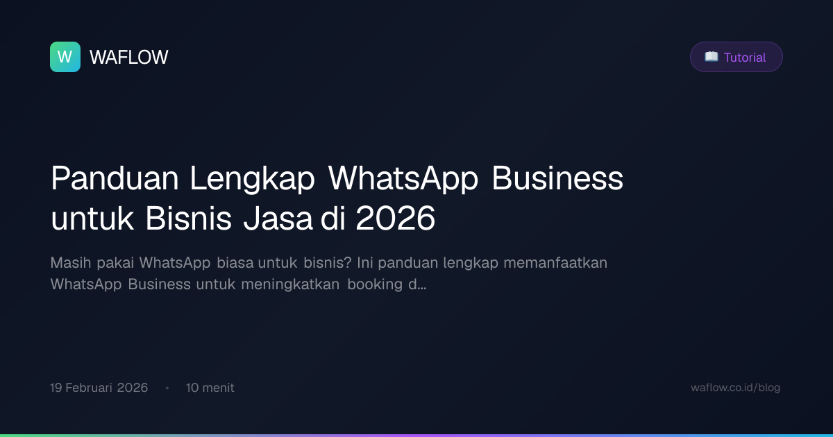 Sampul artikel: Panduan Lengkap WhatsApp Business untuk Bisnis Jasa di 2026