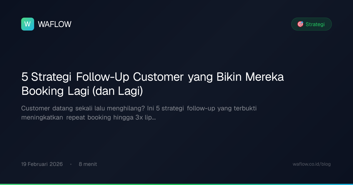Sampul artikel: 5 Strategi Follow-Up Customer yang Bikin Mereka Booking Lagi (dan Lagi)